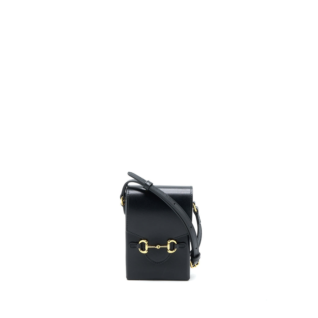 Gucci Horsebit 1955 Mini Bag Calfskin Black L