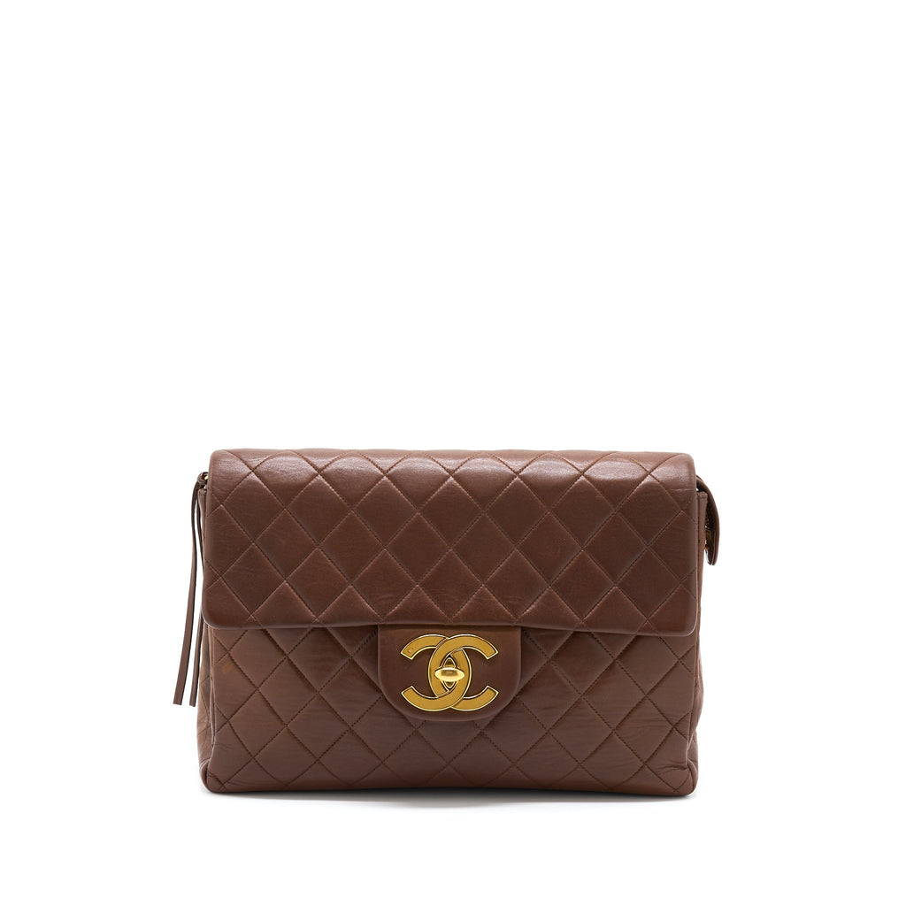 Chanel Vintage Classic Timeless Backpack Lambskin Brown