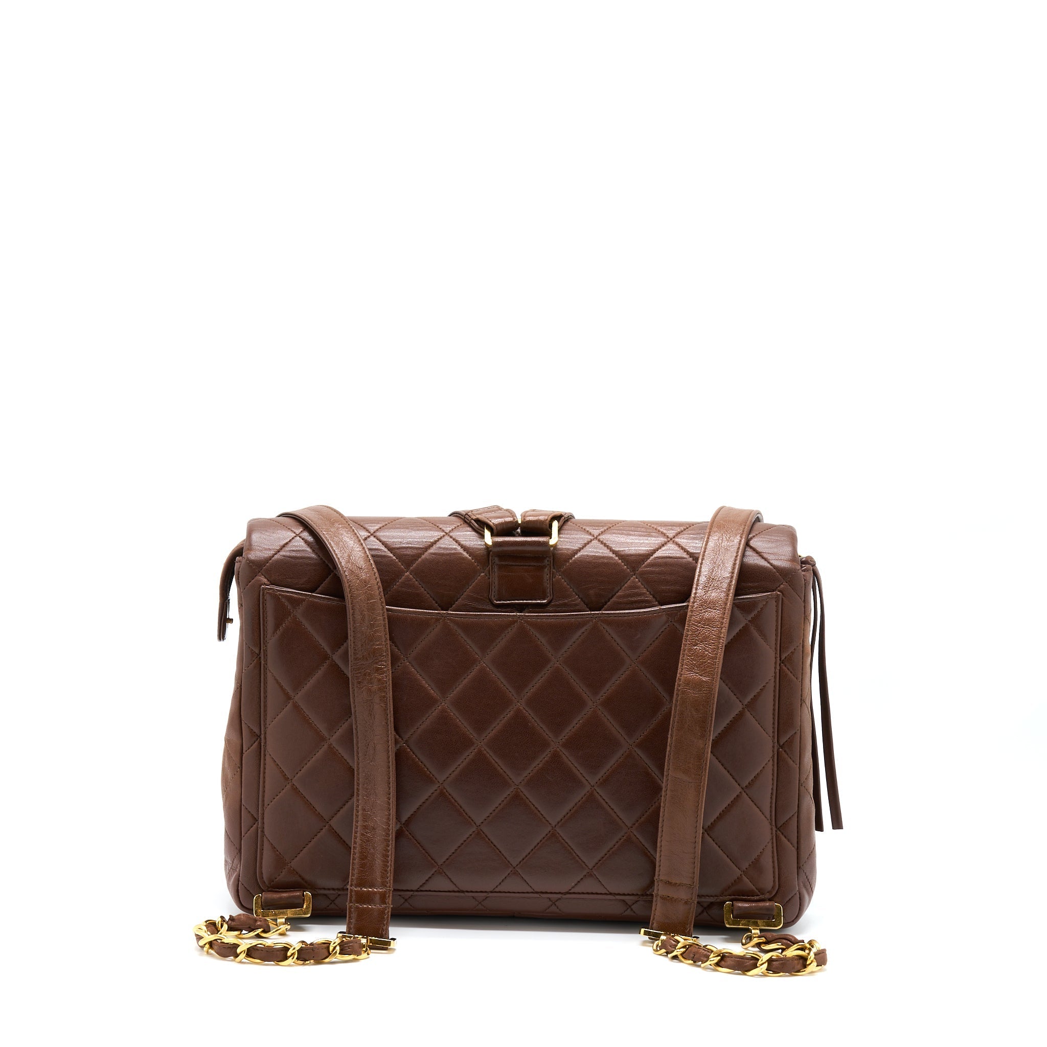 Chanel Vintage Classic Timeless Backpack Lambskin Brown