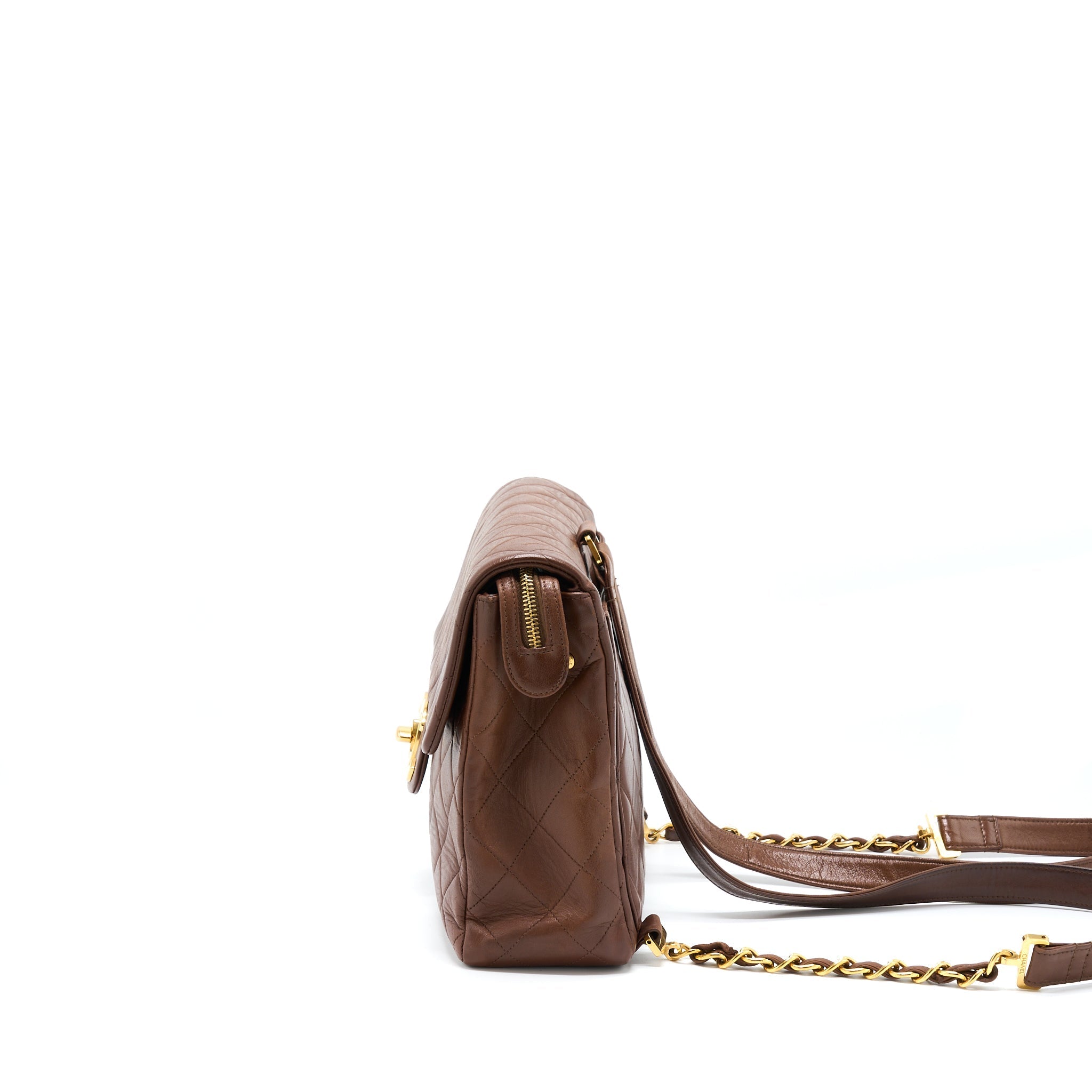 Chanel Vintage Classic Timeless Backpack Lambskin Brown