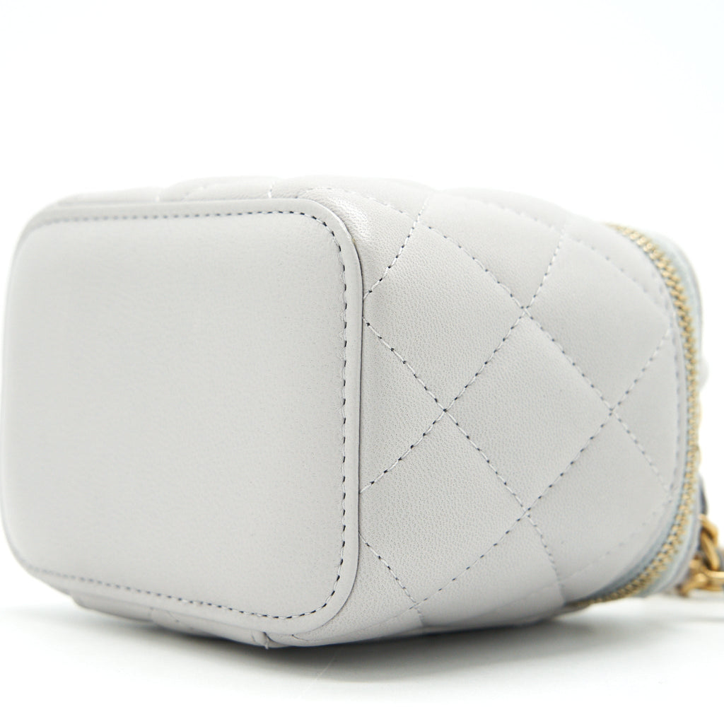 Chanel 21A Small handle Vanity with Chain Grey with