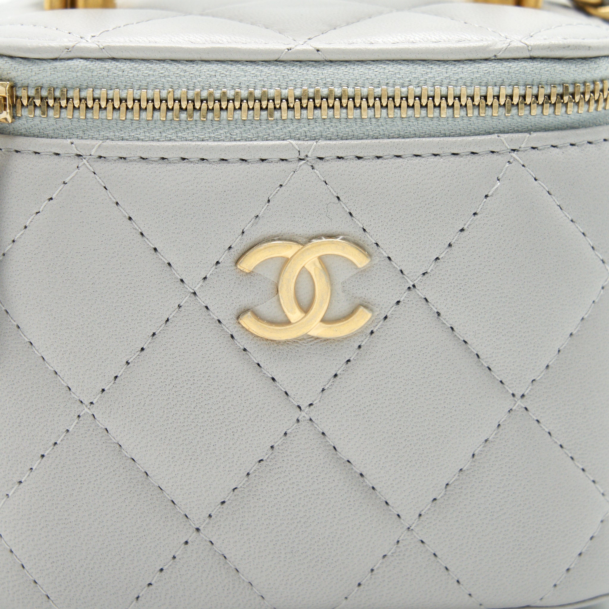 Chanel 21A Small handle Vanity with Chain Grey with