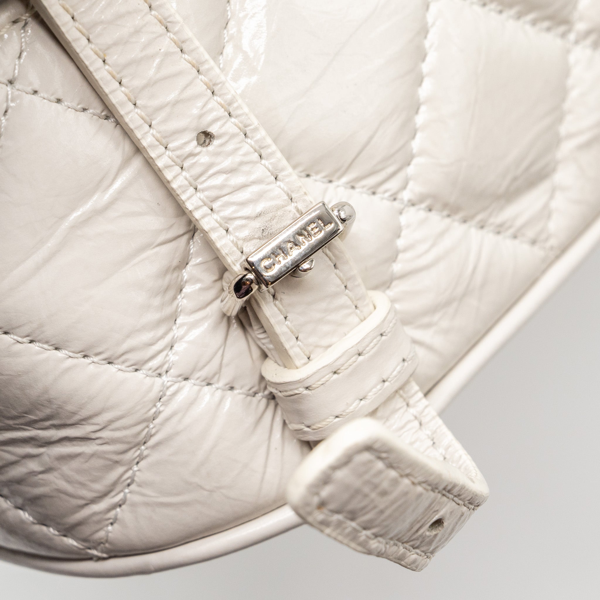 CHANEL TRANSPARENT BACKPACK PVC/SHINY CALFSKIN WHITE