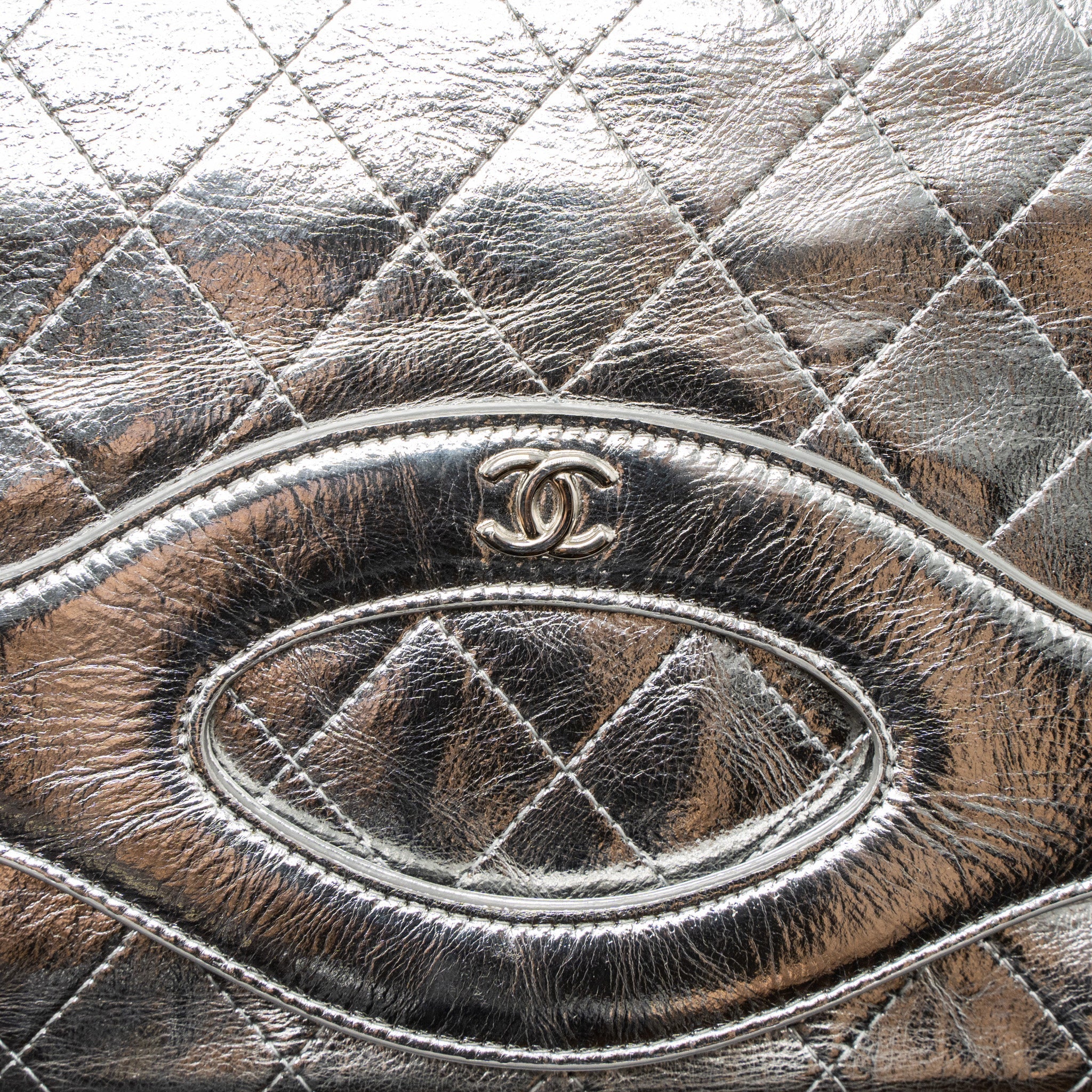 Chanel 31 Clutch Bag Goatskin Metallic Silver