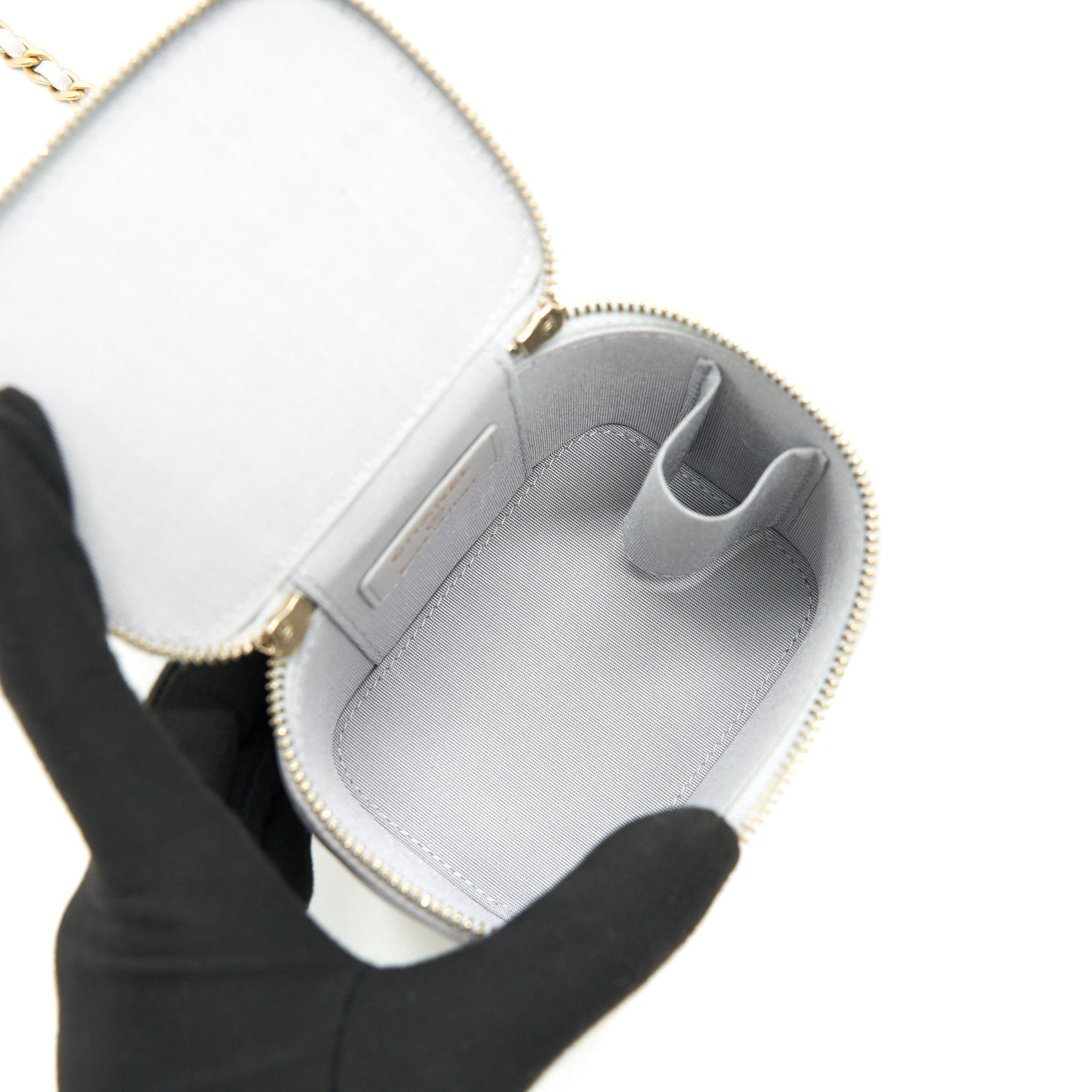 Chanel 21A Small handle Vanity with Chain Grey with