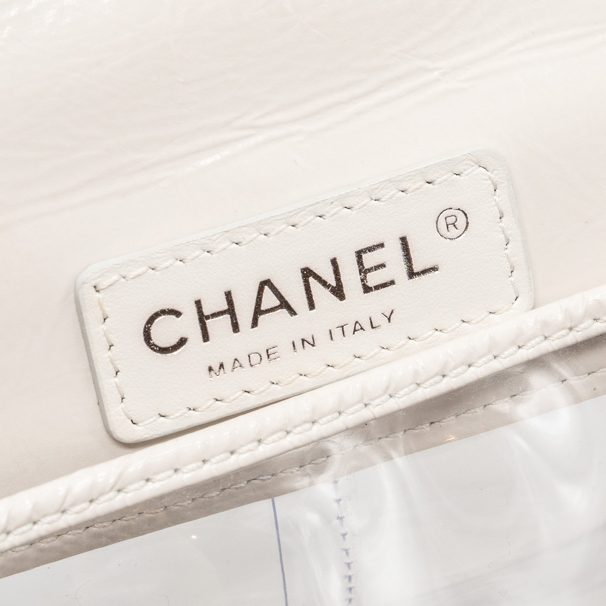CHANEL TRANSPARENT BACKPACK PVC/SHINY CALFSKIN WHITE