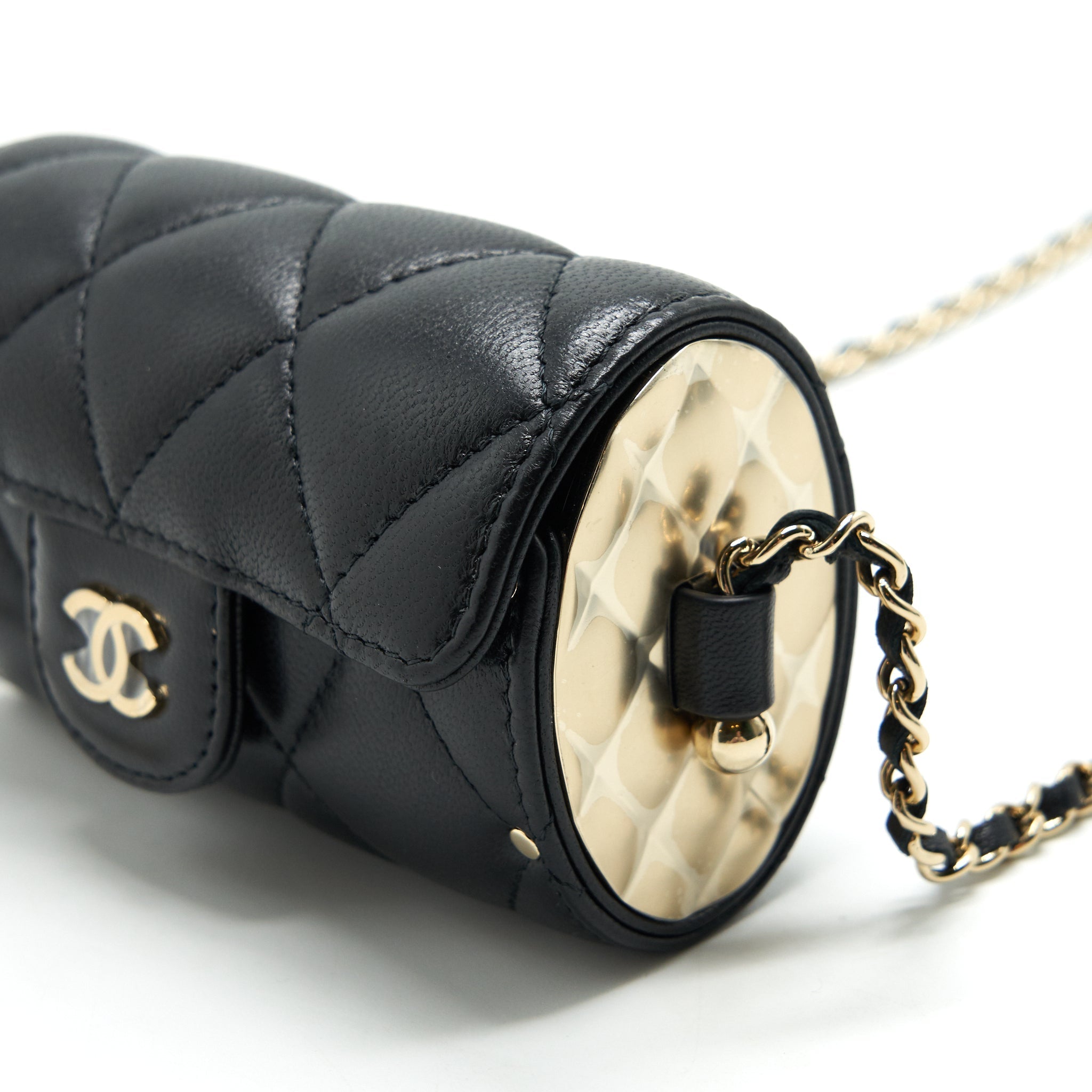 Chanel 21A Lipstick Mini Bag with Chain BLACK