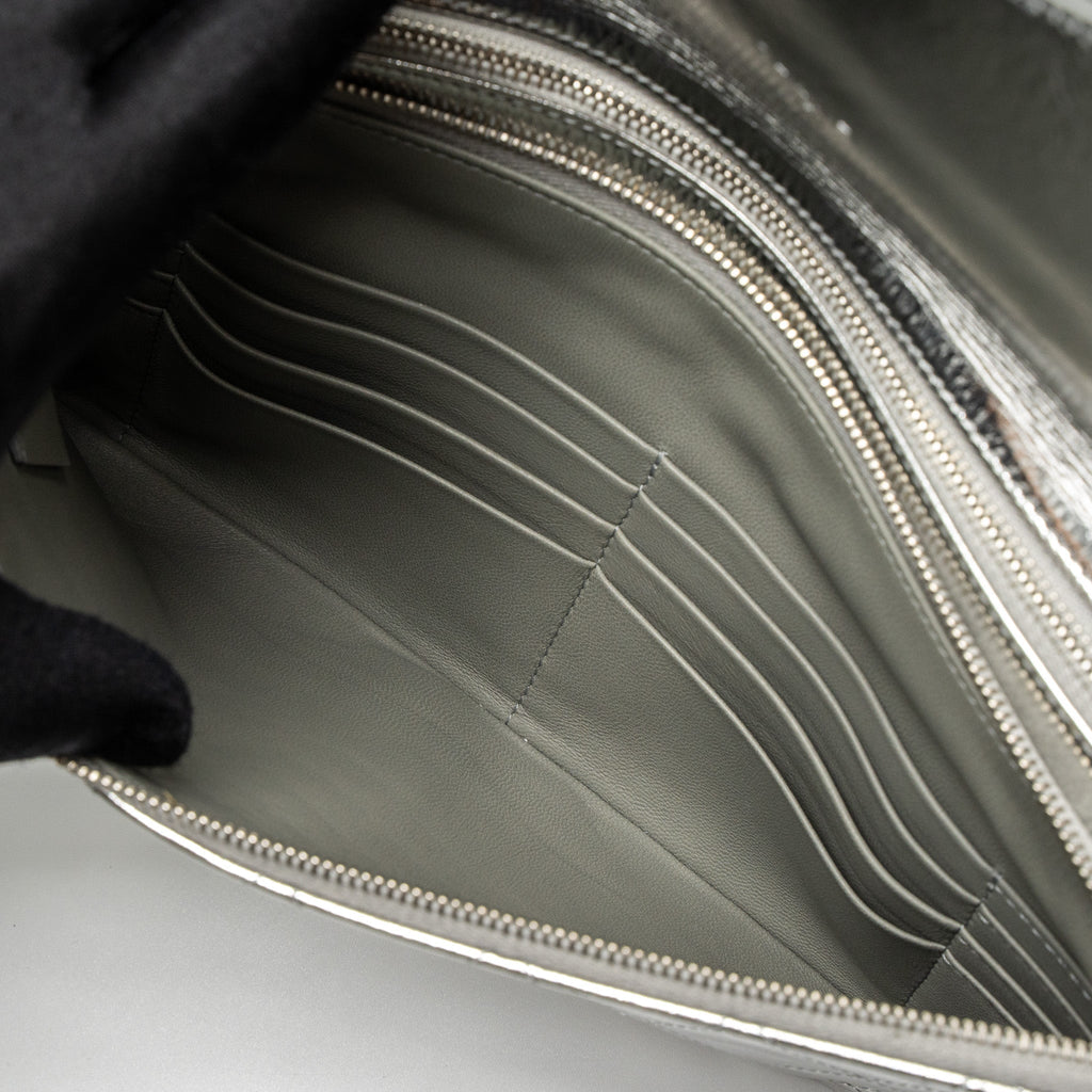 Chanel 31 Clutch Bag Goatskin Metallic Silver