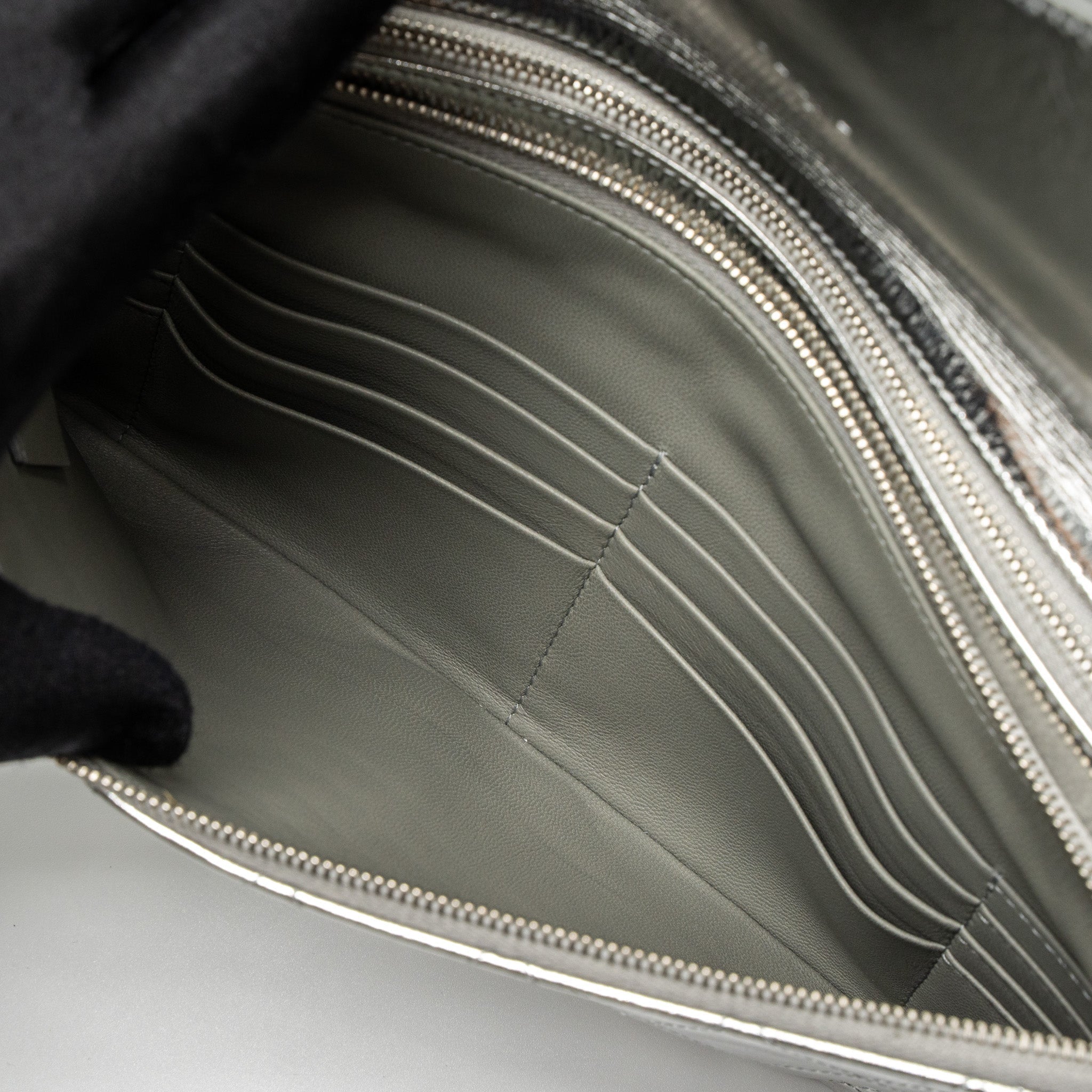Chanel 31 Clutch Bag Goatskin Metallic Silver