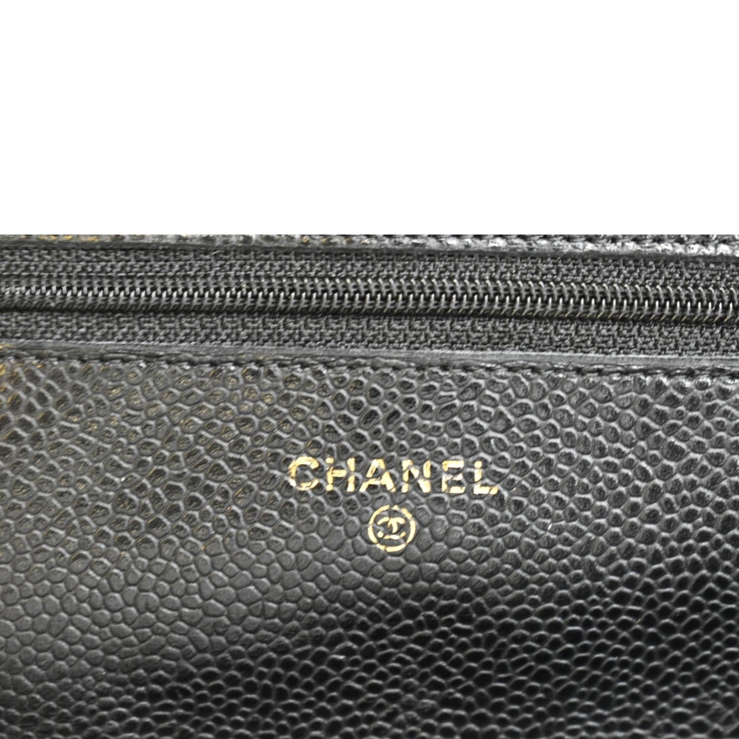 CHANEL Boy Woc Caviar Leather Wallet On Chain Clutch Bag Black