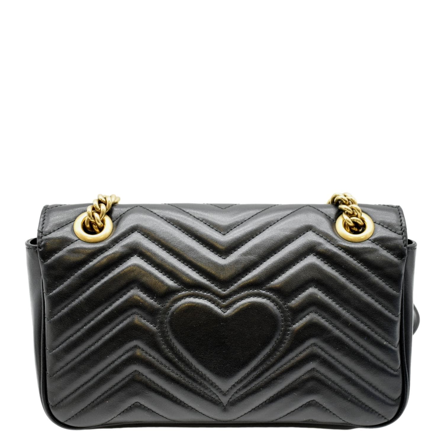 GUCCI GG Marmont Small Matelasse Leather Crossbody Bag Black 443497