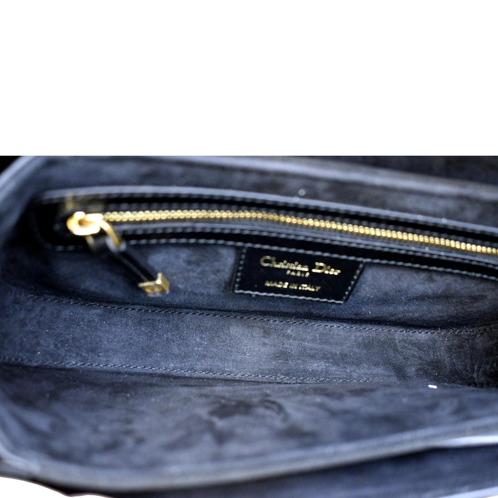 CHRISTIAN DIOR Montaigne Avenue Leather Shoulder Bag Black