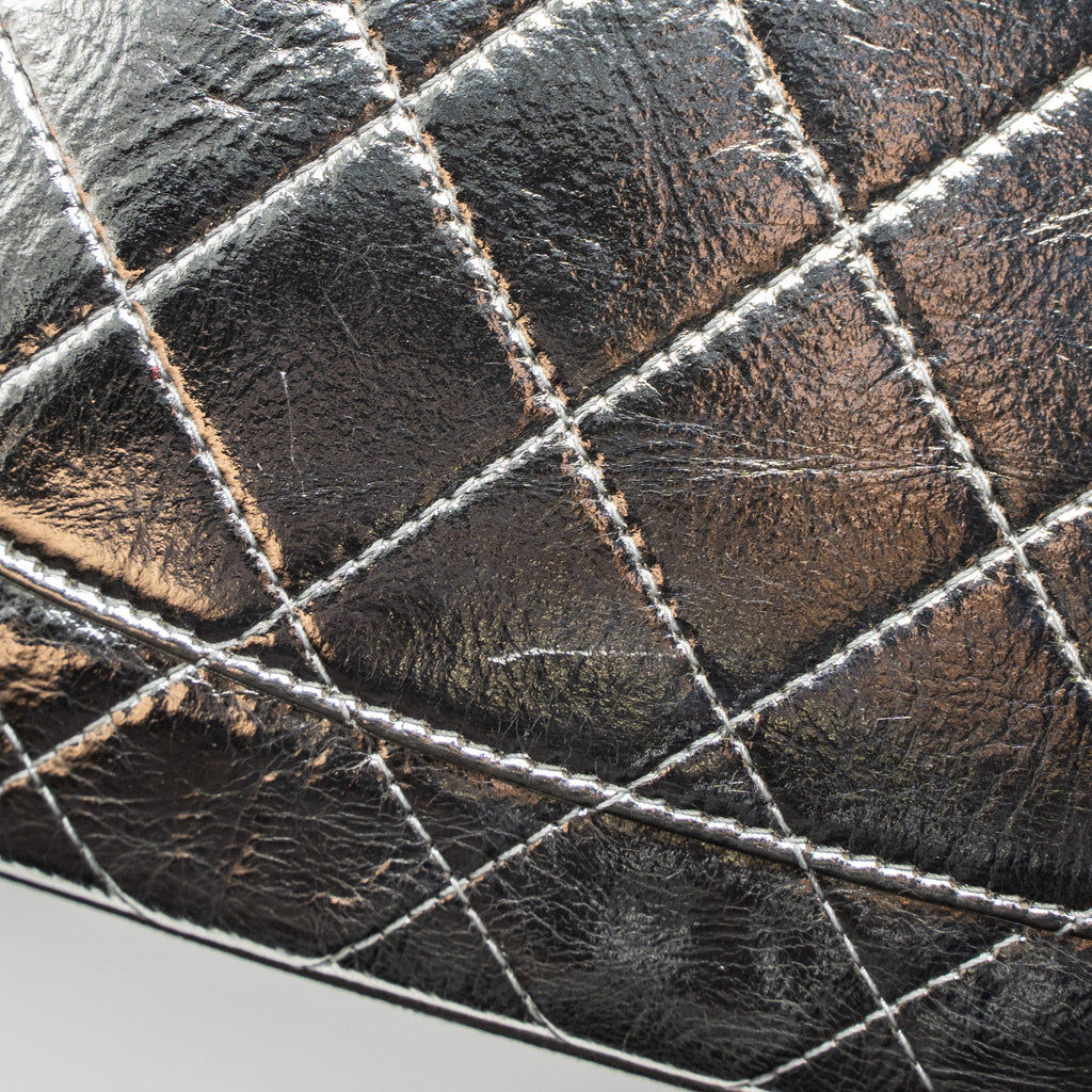 Chanel 31 Clutch Bag Goatskin Metallic Silver