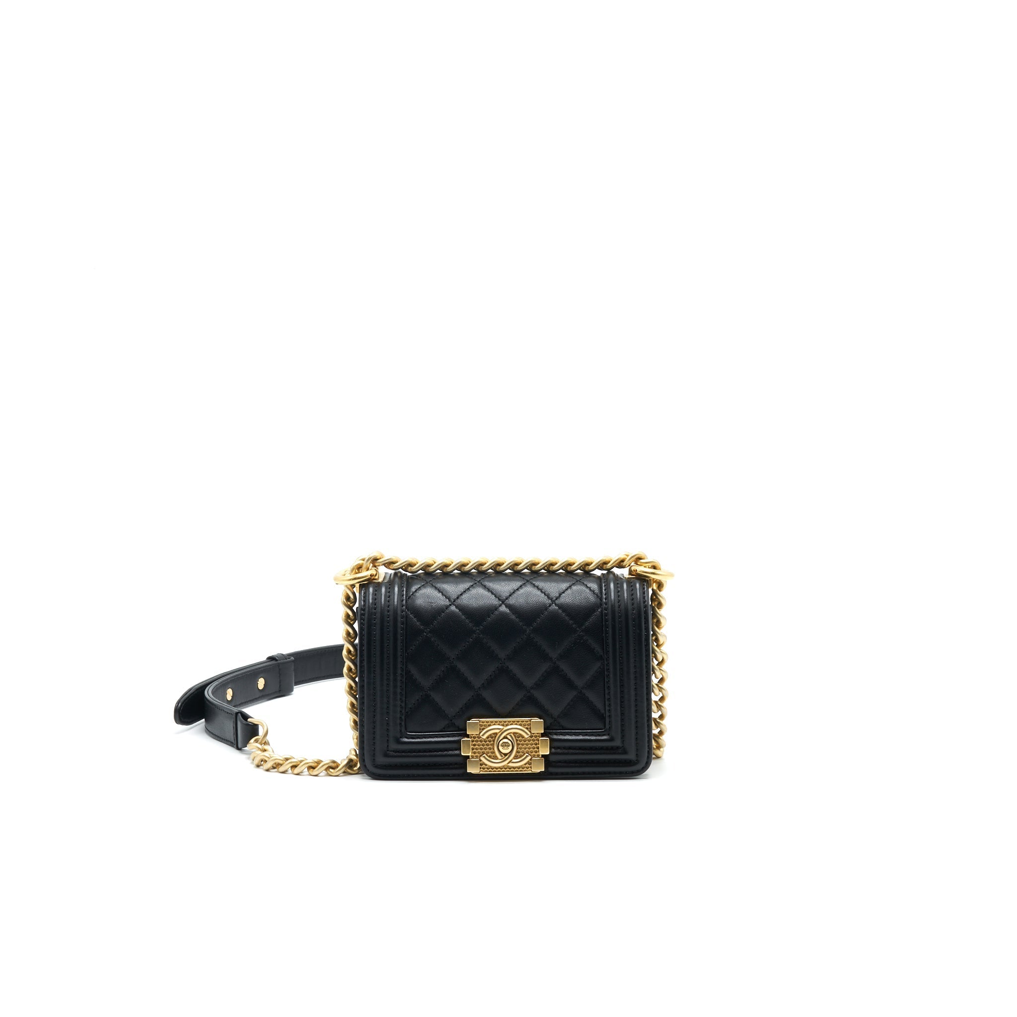 Chanel Boy Extra Mini Lambskin in Black