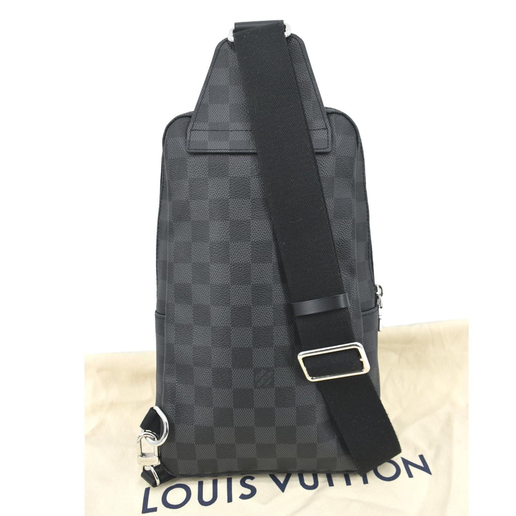 LOUIS VUITTON Avenue Sling Damier Graphite Backpack Bag Black