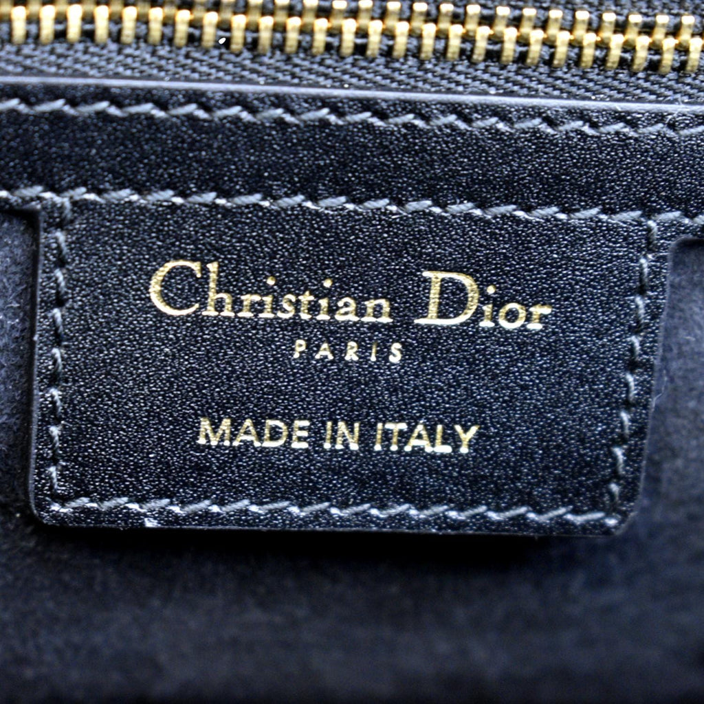 CHRISTIAN DIOR Montaigne Avenue Leather Shoulder Bag Black