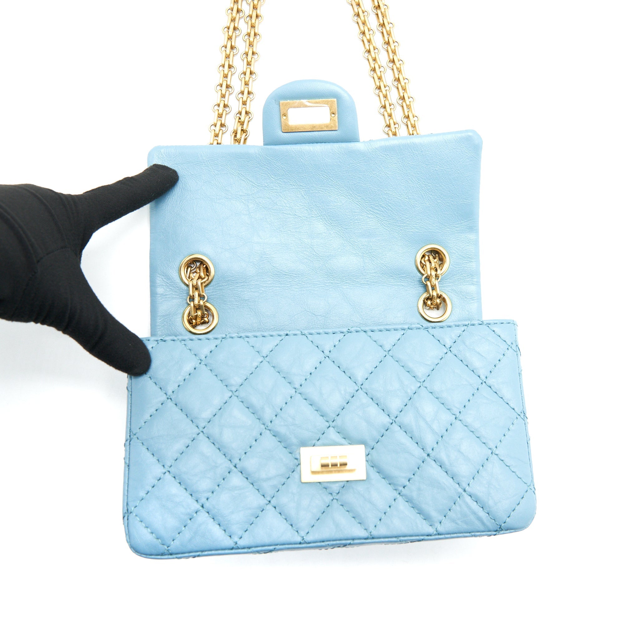 Chanel Mini 2.55 Reissue Flap Bag Light Blue Calfskin