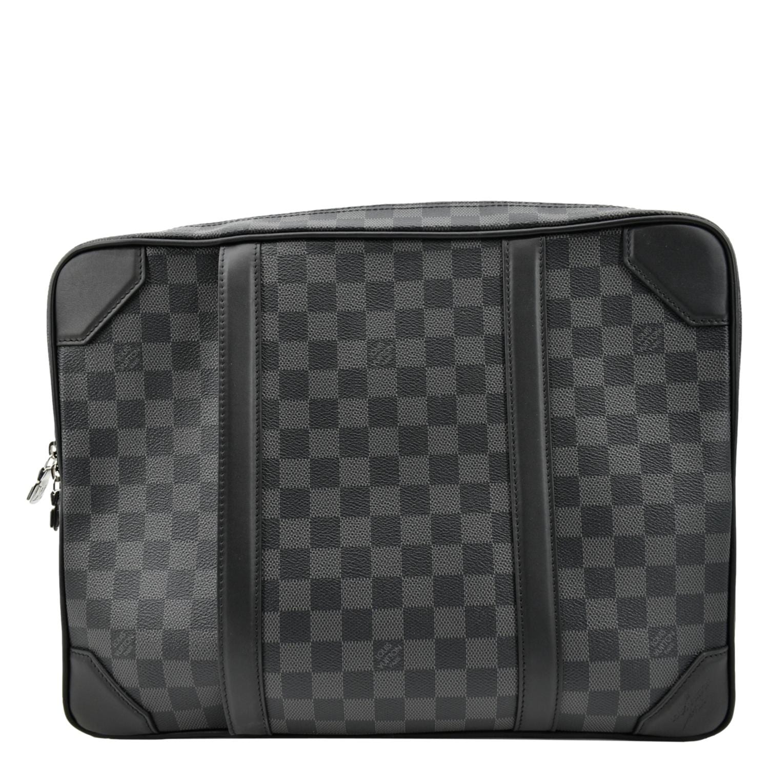 LOUIS VUITTON Damier Graphite Canvas Briefcase Backpack Bag Black