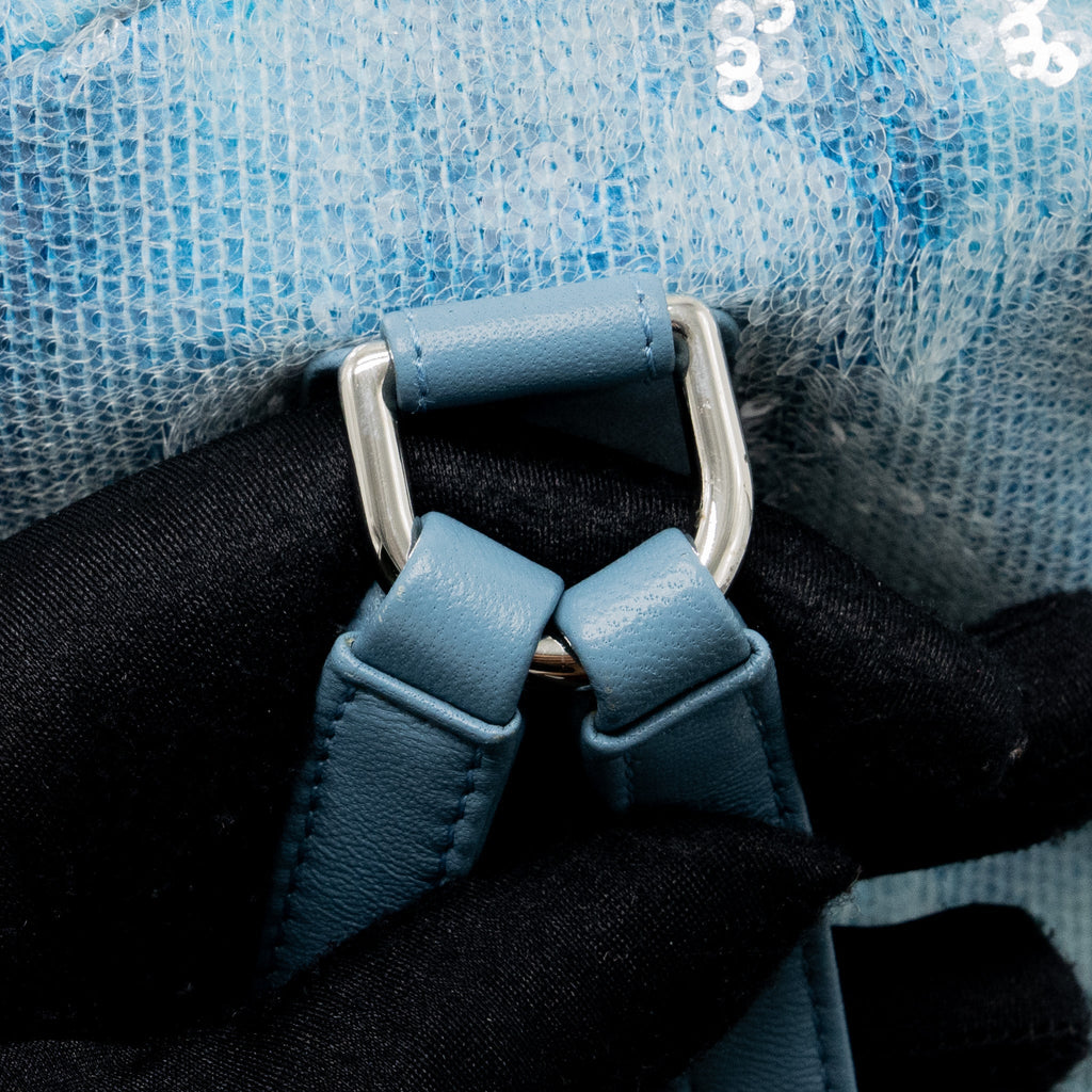 Chanel Mini Backpack Sequins Multicolour Blue