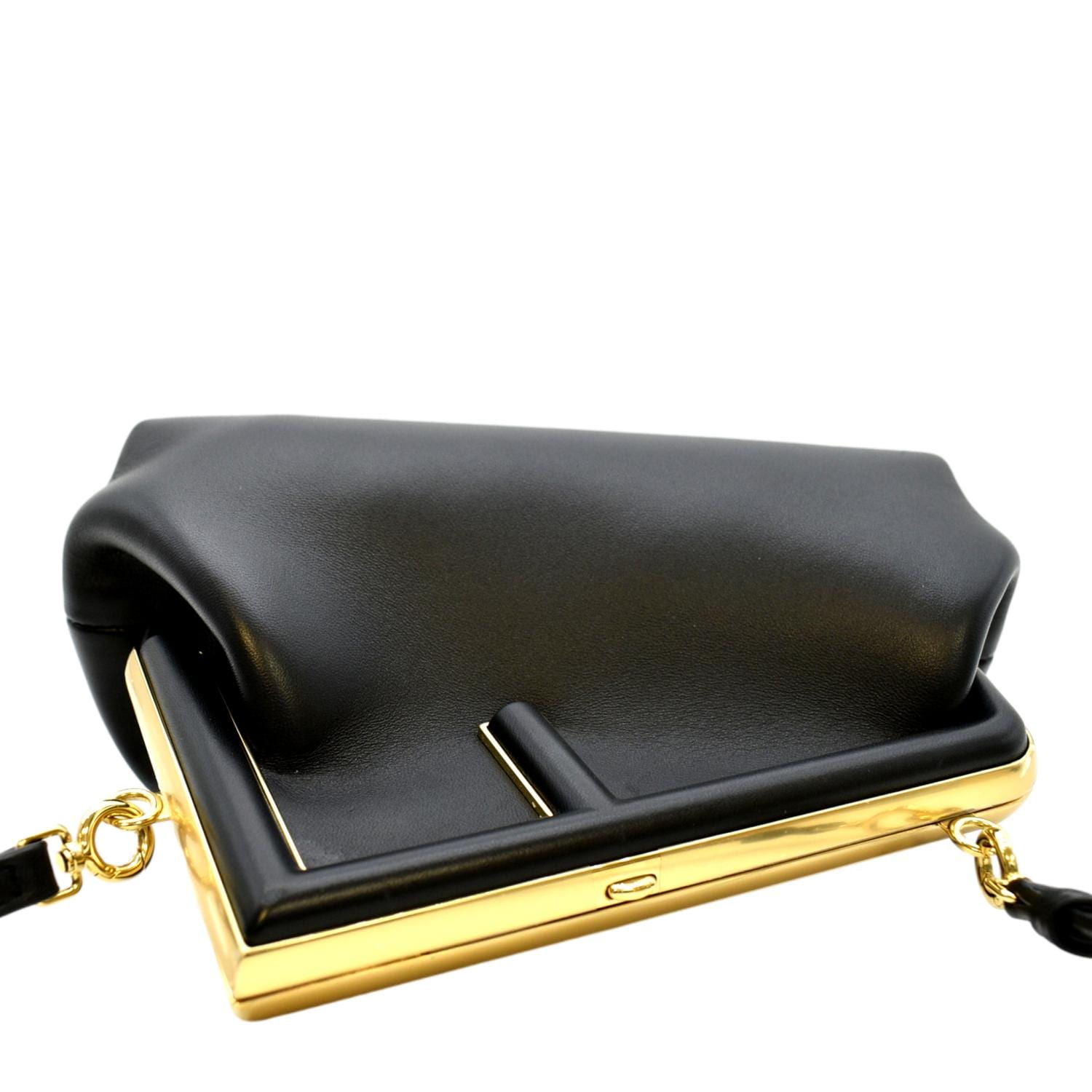 FENDI First Leather Shoulder Bag Black