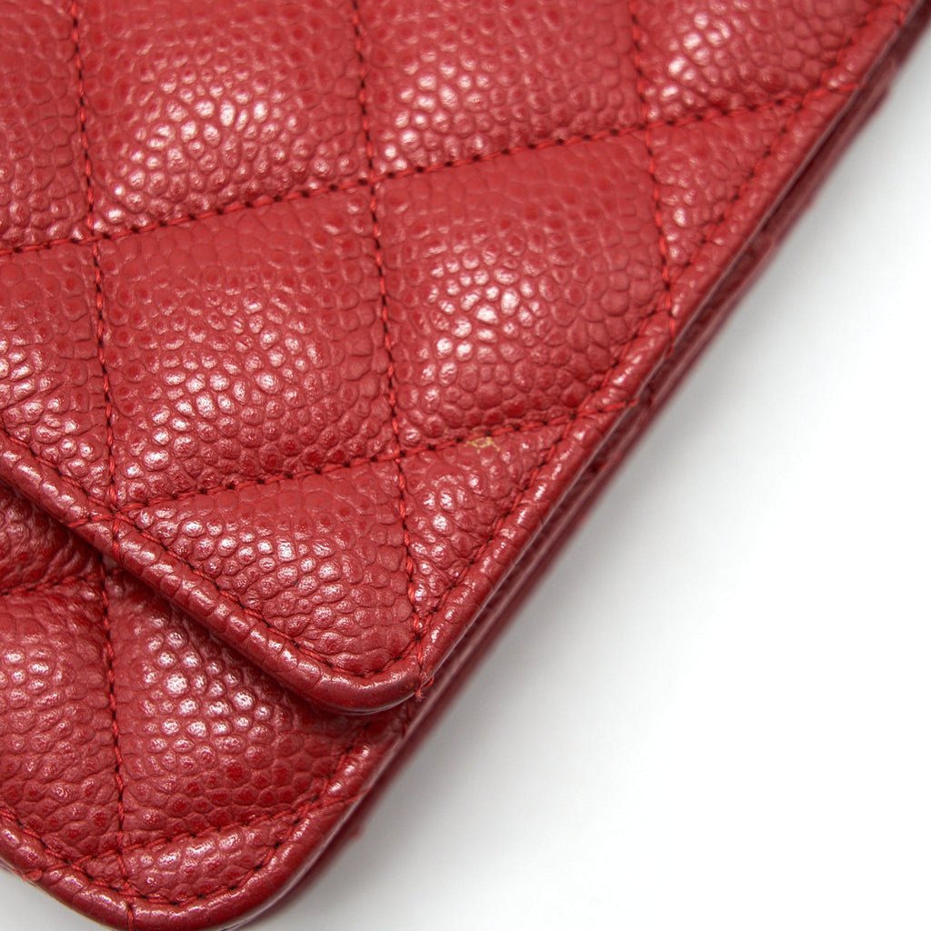 Chanel Wallet on chain Caviar Red with  serial 18