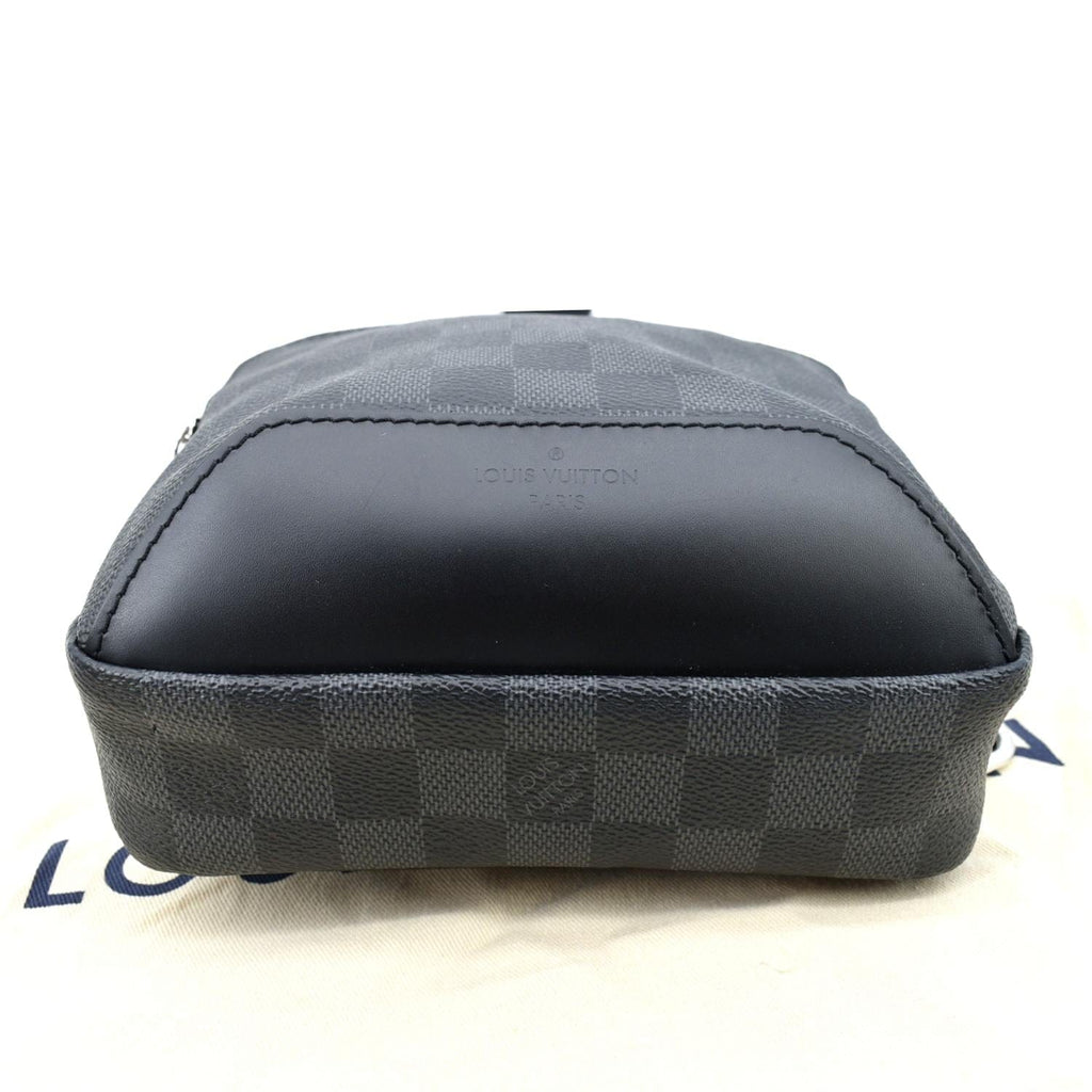 LOUIS VUITTON Avenue Sling Damier Graphite Backpack Bag Black