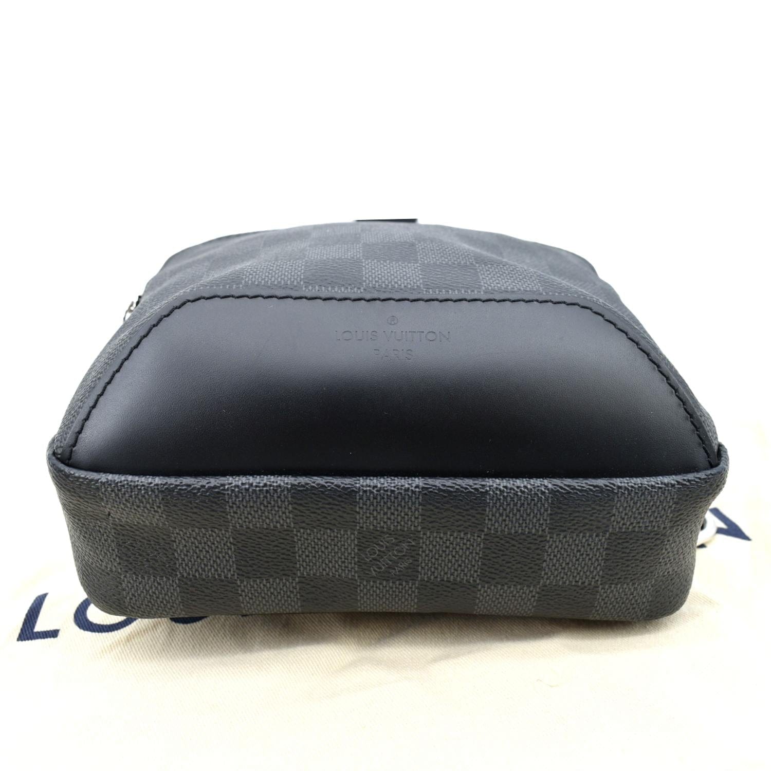 LOUIS VUITTON Avenue Sling Damier Graphite Backpack Bag Black