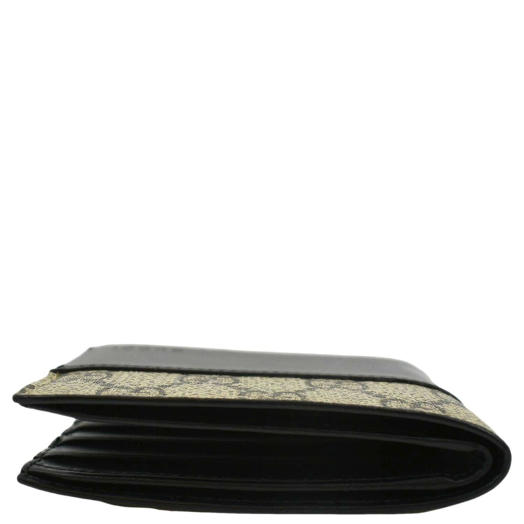 GUCCI GG Supreme Monogram Canvas Bifold Wallet Beige 451240