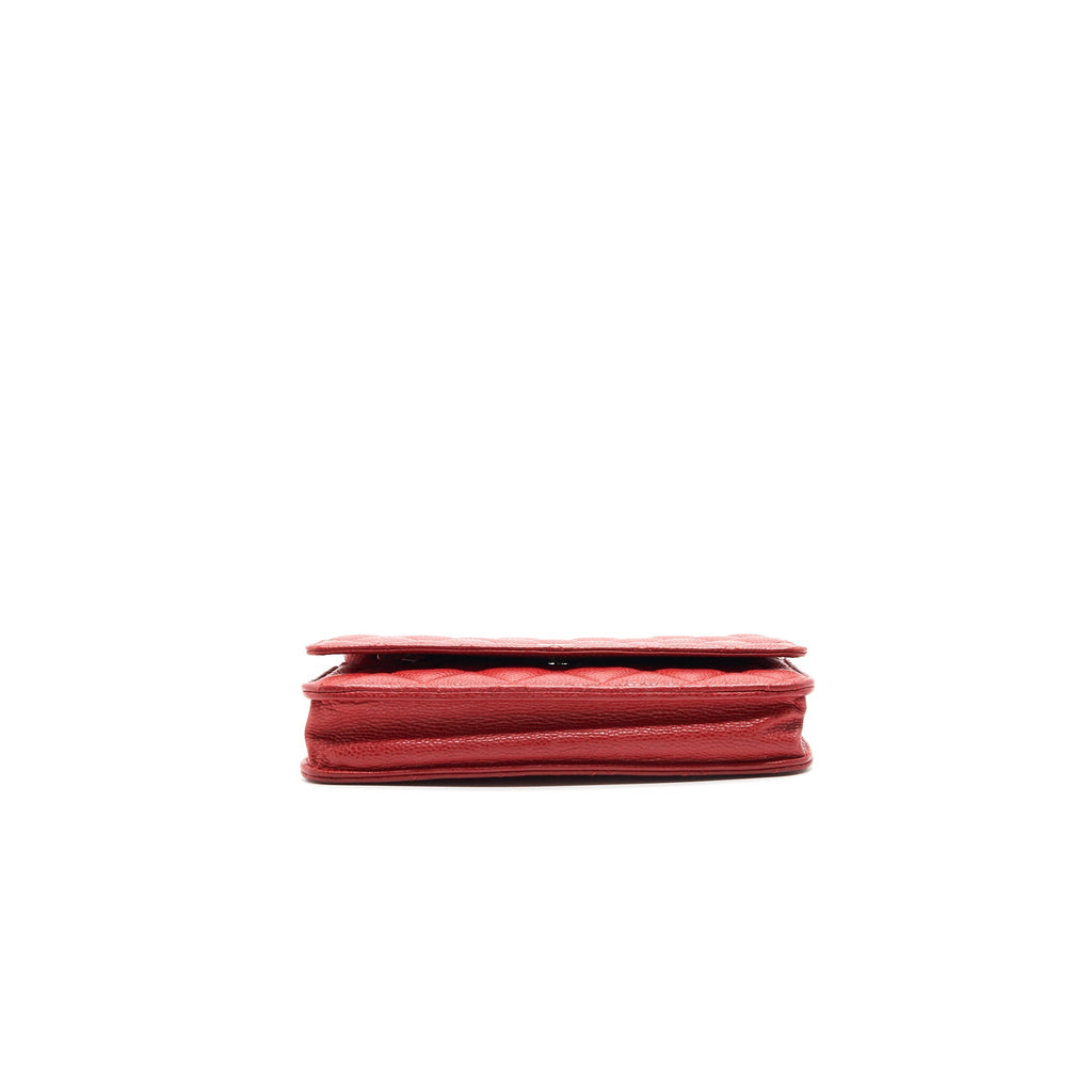 Chanel Wallet on chain Caviar Red with  serial 18