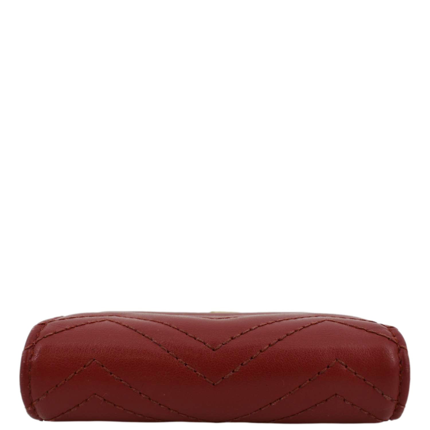 GUCCI Marmont GG Matelasse Leather  Case Wallet Red 466492