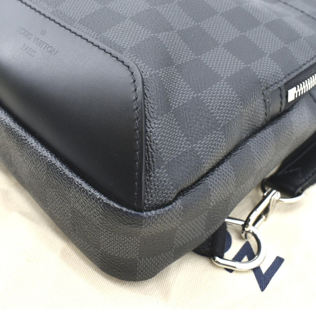 LOUIS VUITTON Avenue Sling Damier Graphite Backpack Bag Black