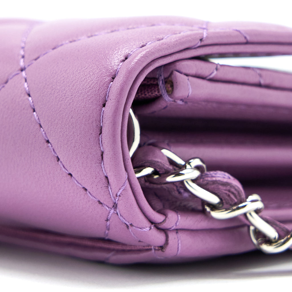 Chanel Clutch On Chain Lambskin Purple