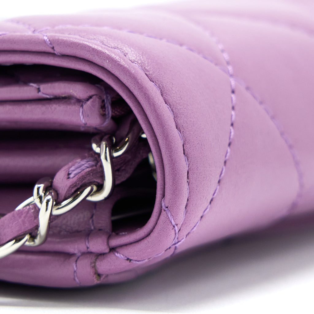 Chanel Clutch On Chain Lambskin Purple