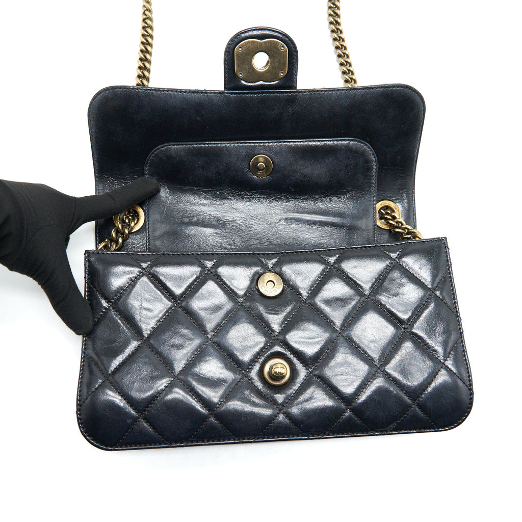 Chanel Perfect Edge Flap Bag With Calfskin Ruthenium