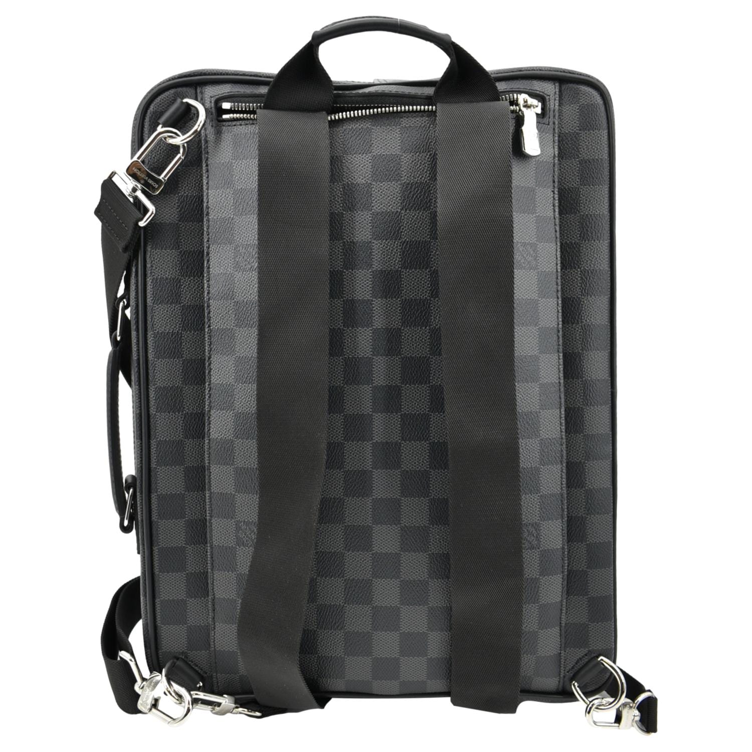 LOUIS VUITTON Damier Graphite Canvas Briefcase Backpack Bag Black