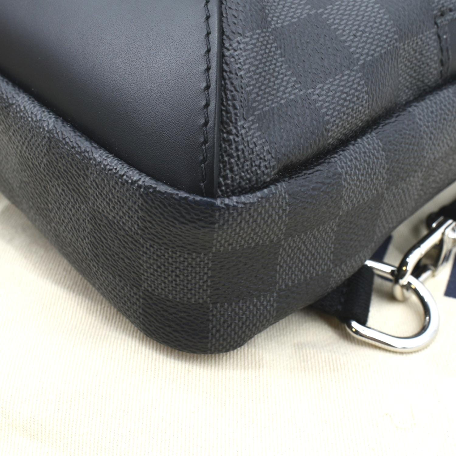 LOUIS VUITTON Avenue Sling Damier Graphite Backpack Bag Black