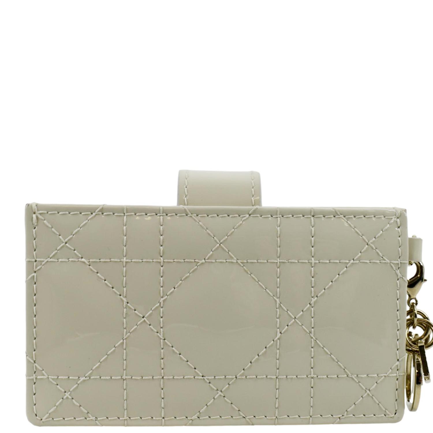 CHRISTIAN DIOR 5 Gusset Patent Leather  Holder Cream