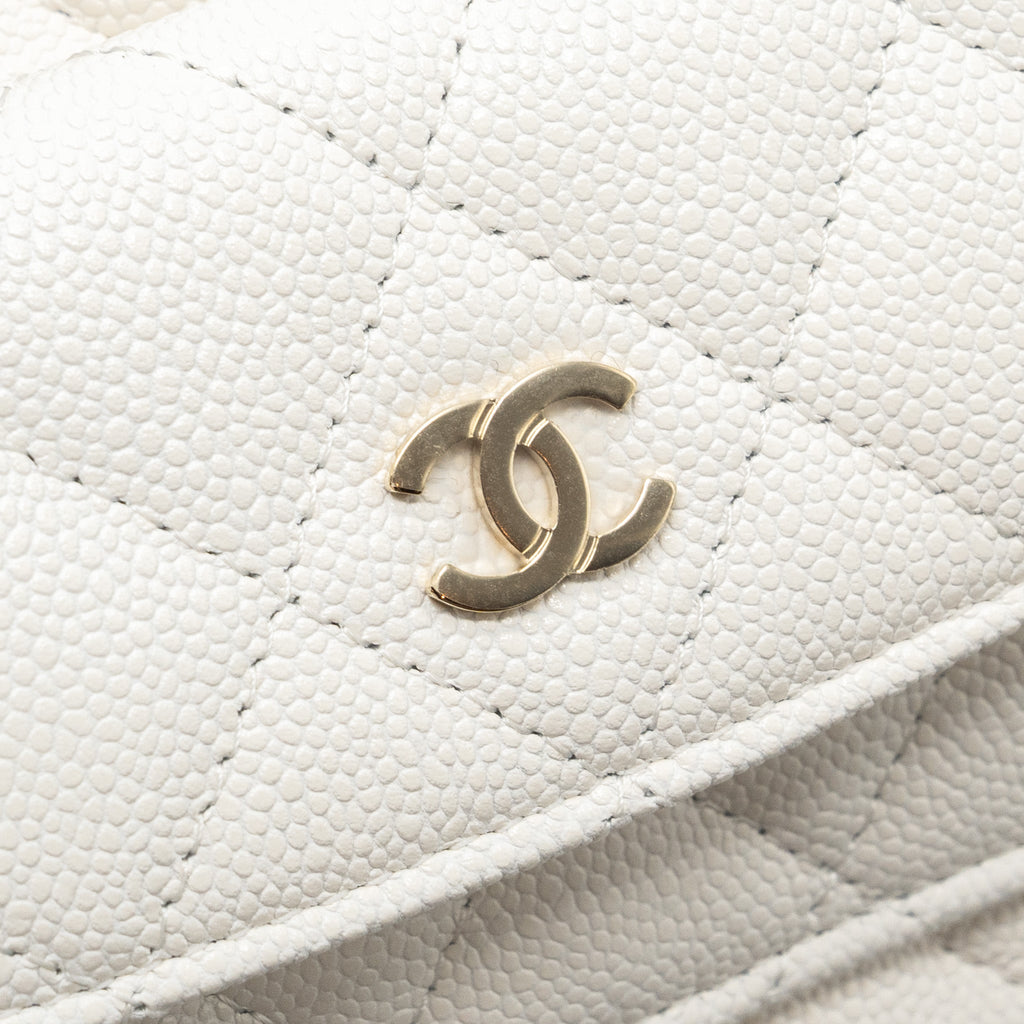 Chanel 24C Mini Backpack/Crossbody Bag Caviar White L (Microchip)