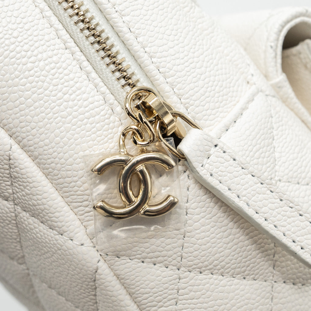 Chanel 24C Mini Backpack/Crossbody Bag Caviar White L (Microchip)