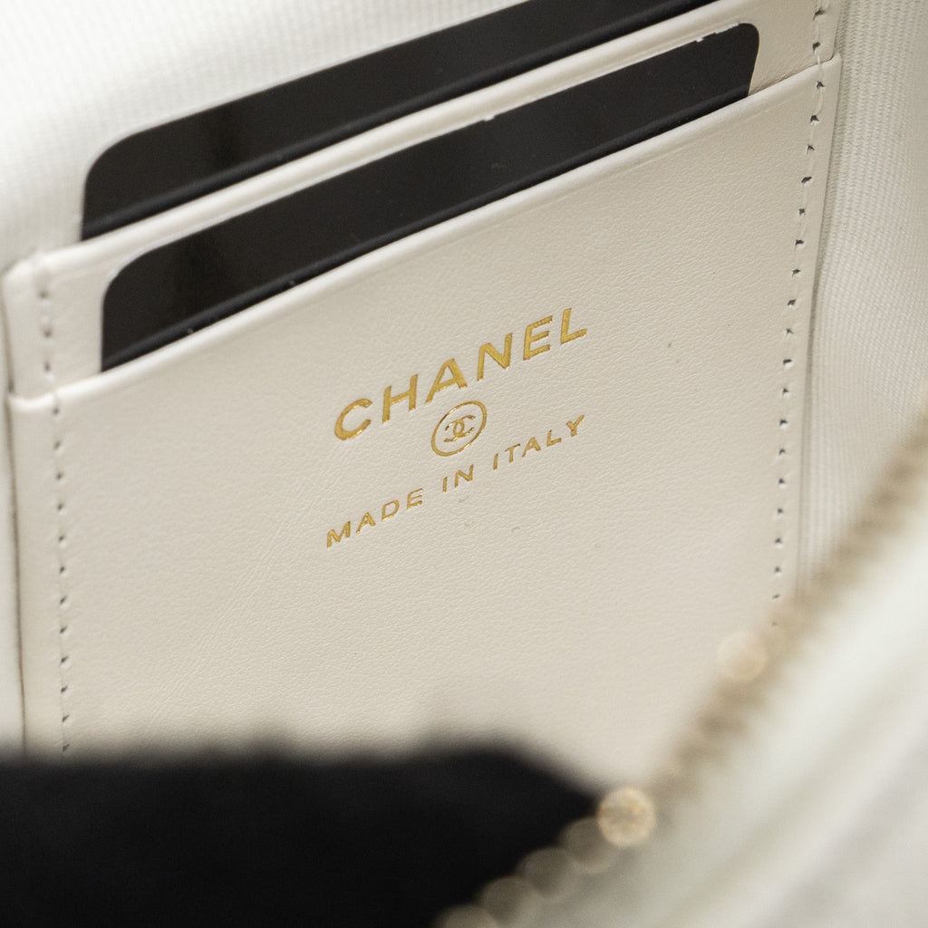 Chanel 24C Mini Backpack/Crossbody Bag Caviar White L (Microchip)