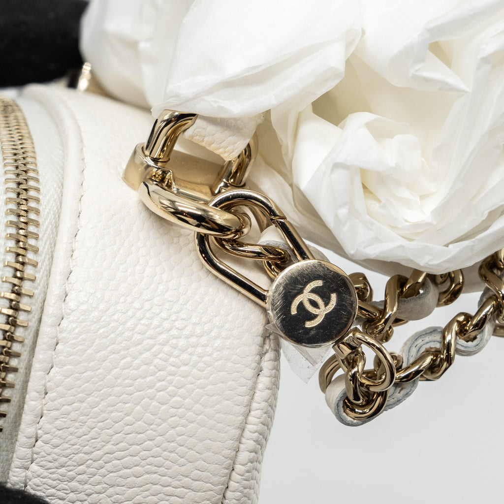 Chanel 24C Mini Backpack/Crossbody Bag Caviar White L (Microchip)