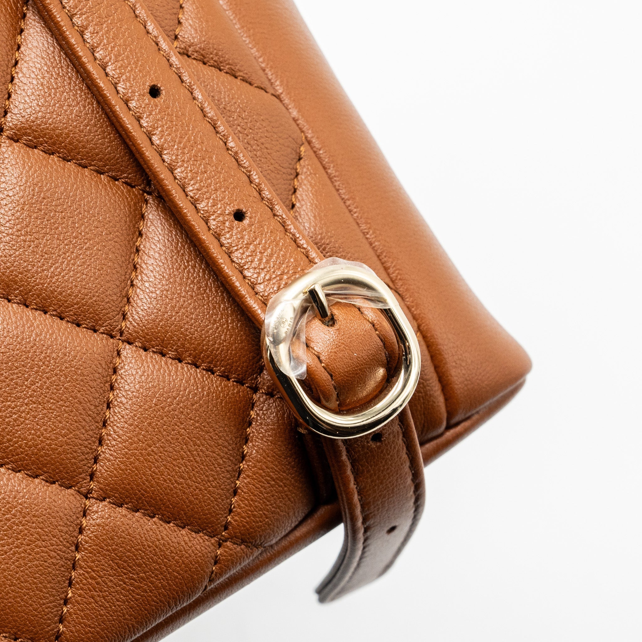 Chanel 23A triple pack backpack calfskin caramel L (microchip)