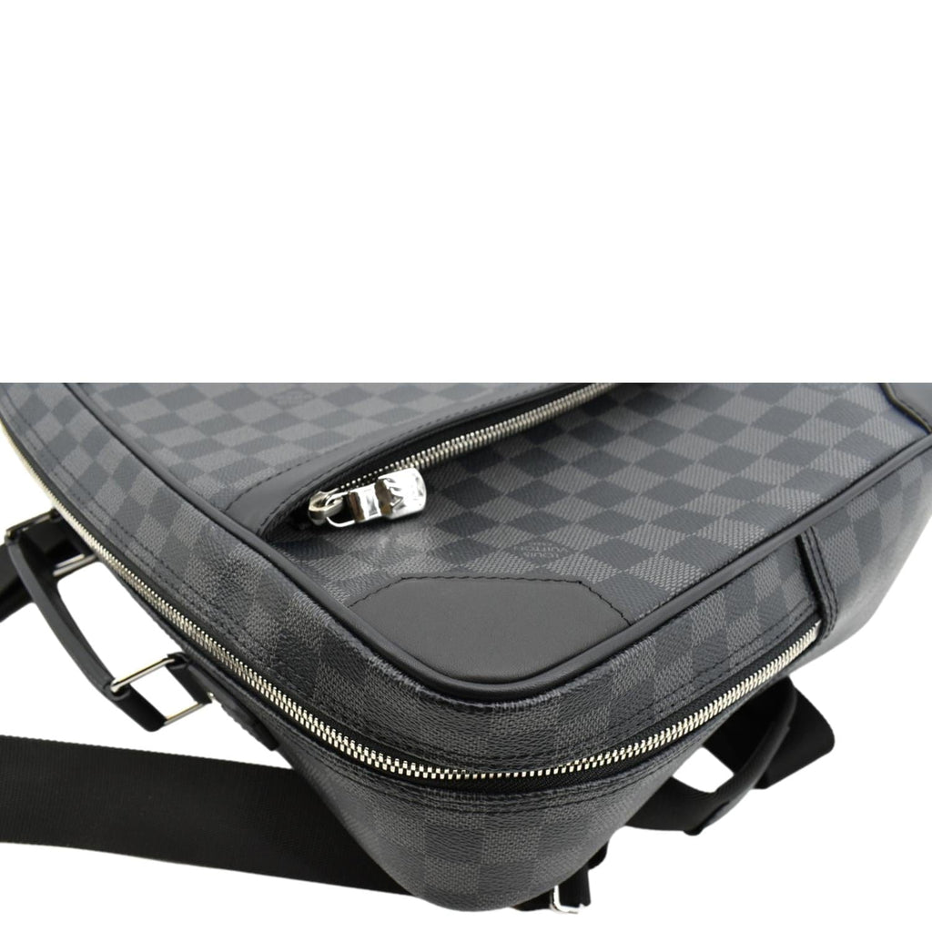 LOUIS VUITTON Damier Graphite Canvas Briefcase Backpack Bag Black
