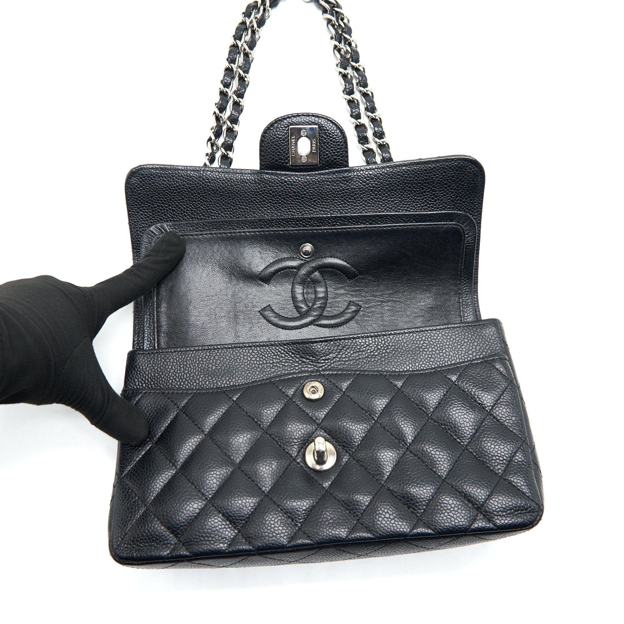 Chanel Small Classic Double Flap Bag Black Caviar
