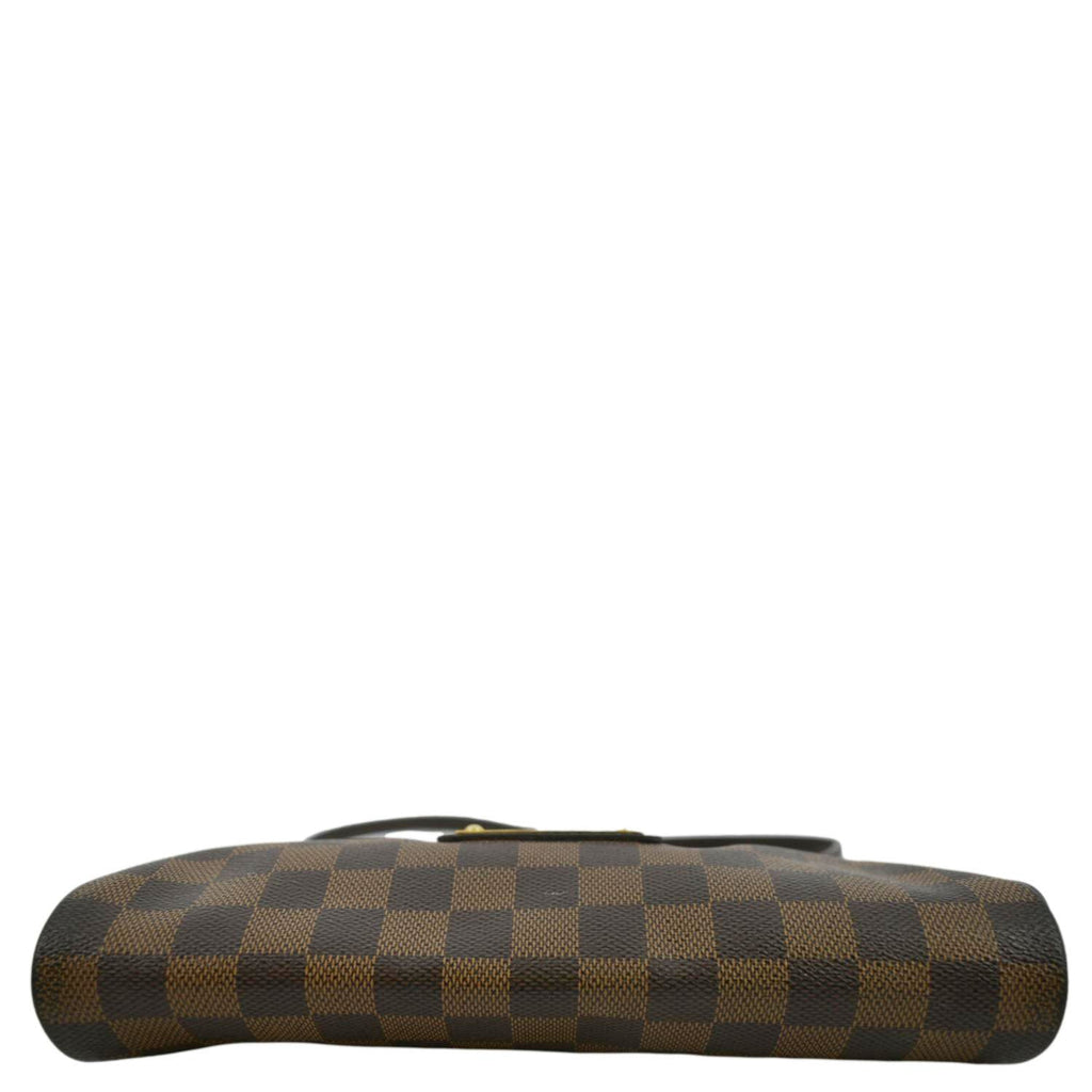 LOUIS VUITTON Eva Pochette Damier Ebene Clutch Crossbody Bag Brown