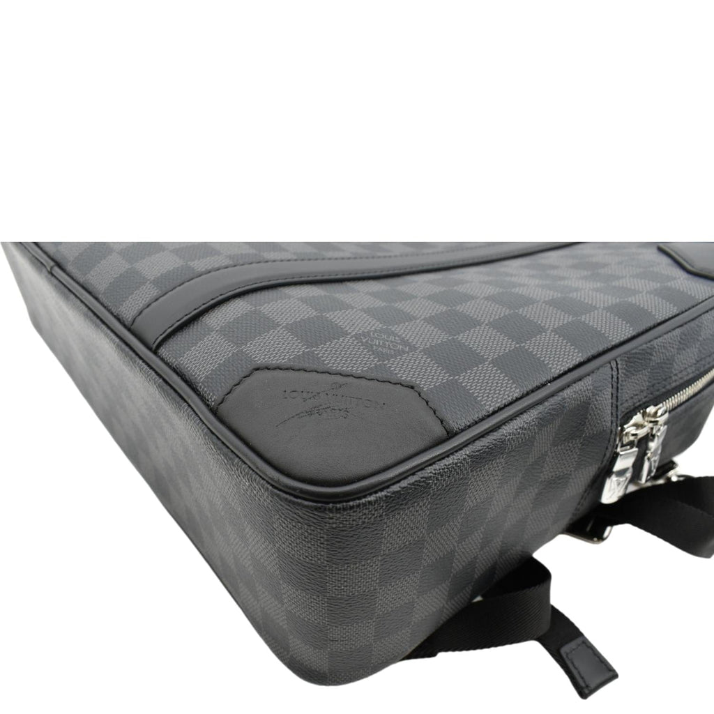 LOUIS VUITTON Damier Graphite Canvas Briefcase Backpack Bag Black