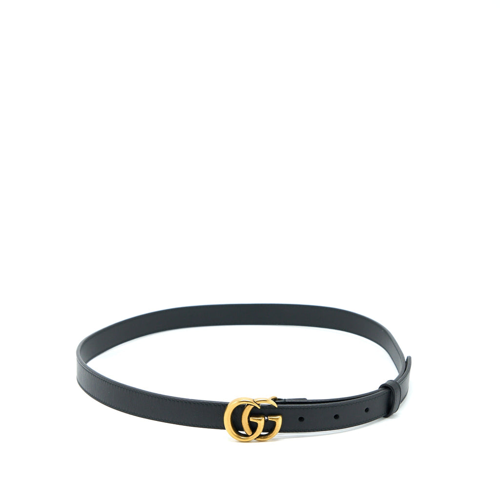 Gucci Size 85 GG 2cm Leather Belt Double G Buckle