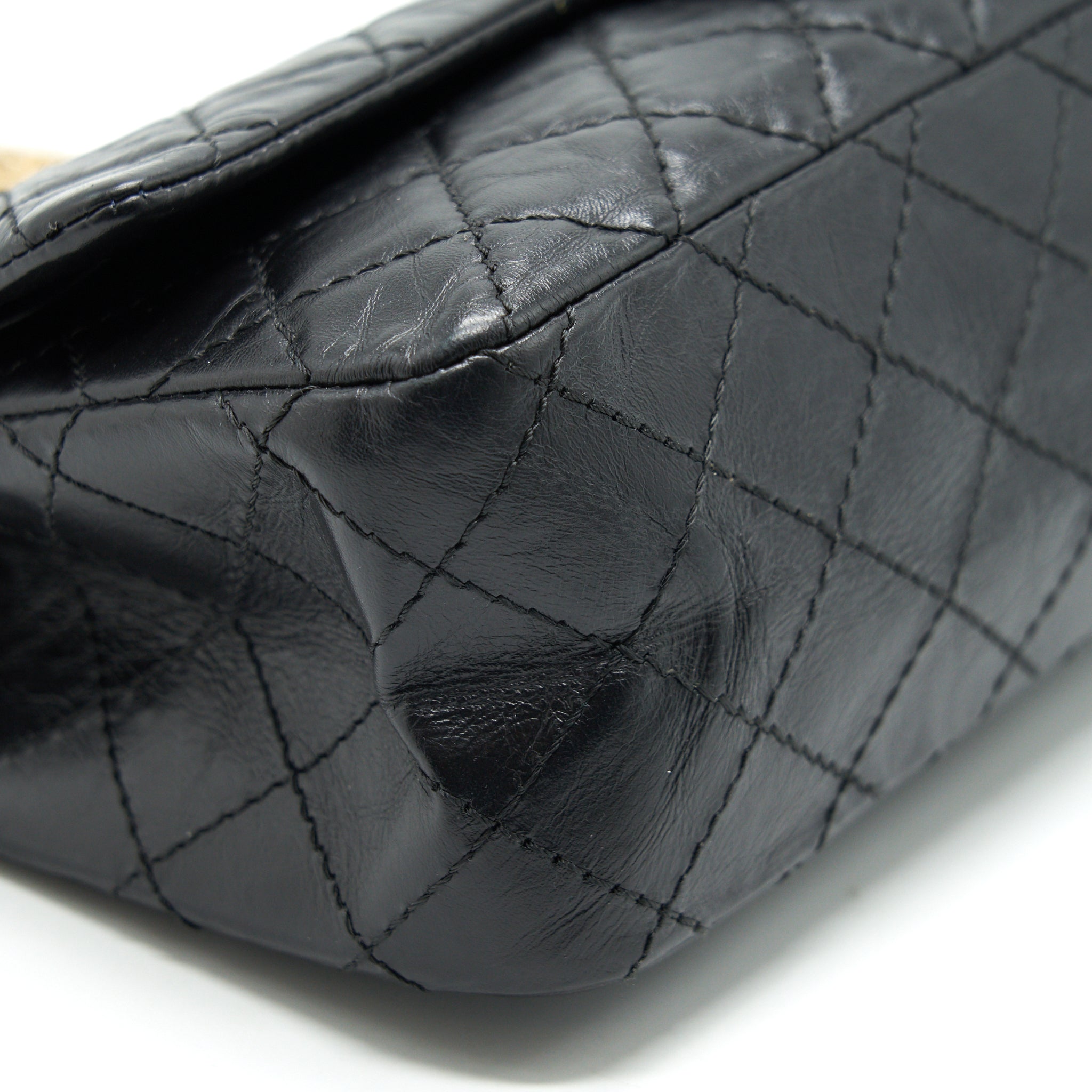 Chanel 2.55 Reissue Small Flap Bag Aged Calfskin in Black