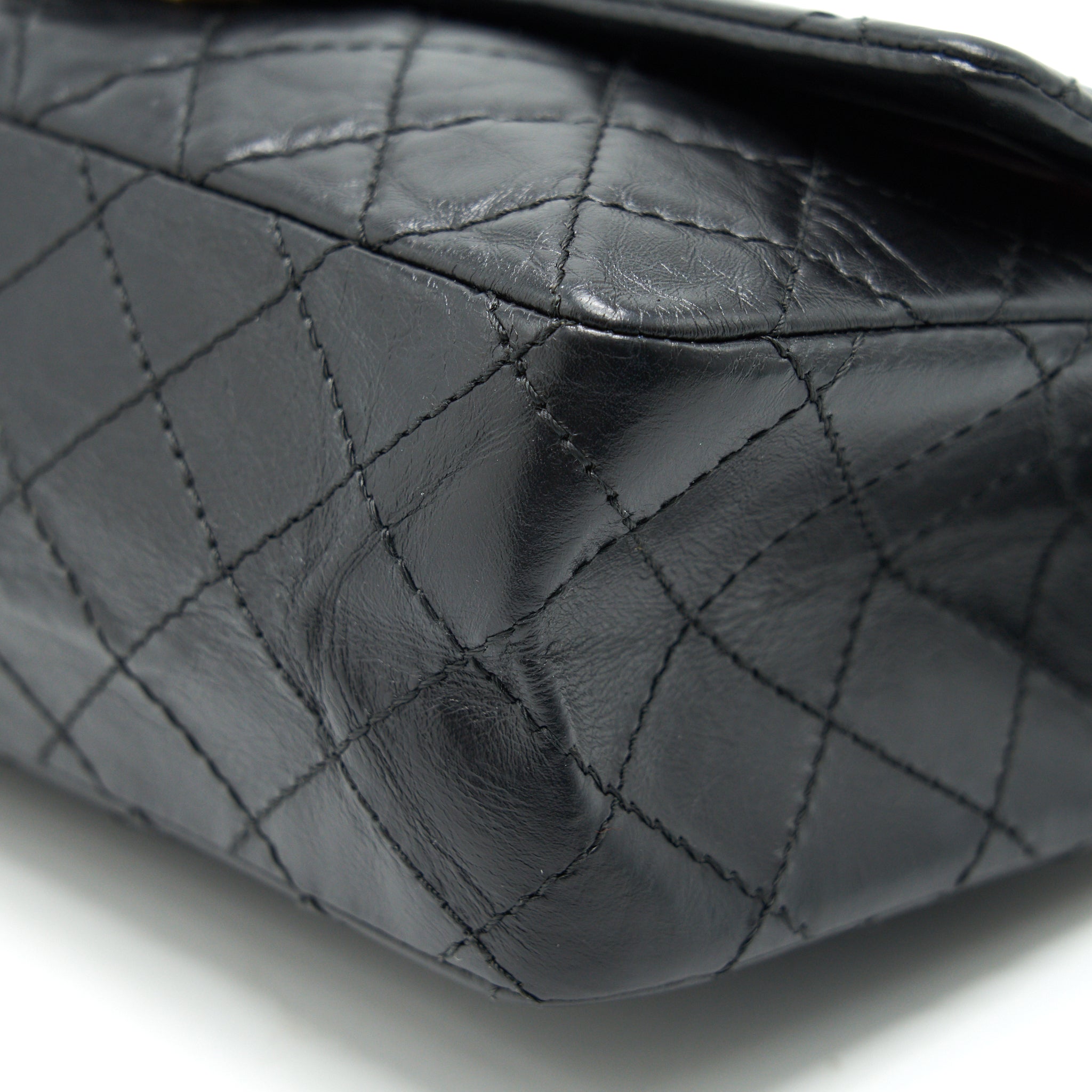 Chanel 2.55 Reissue Small Flap Bag Aged Calfskin in Black