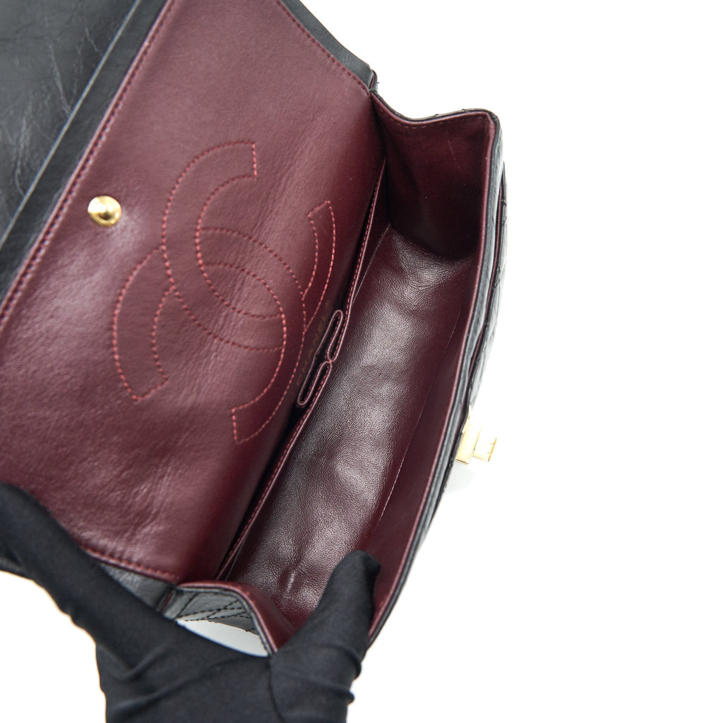 Chanel 2.55 Reissue Small Flap Bag Aged Calfskin in Black